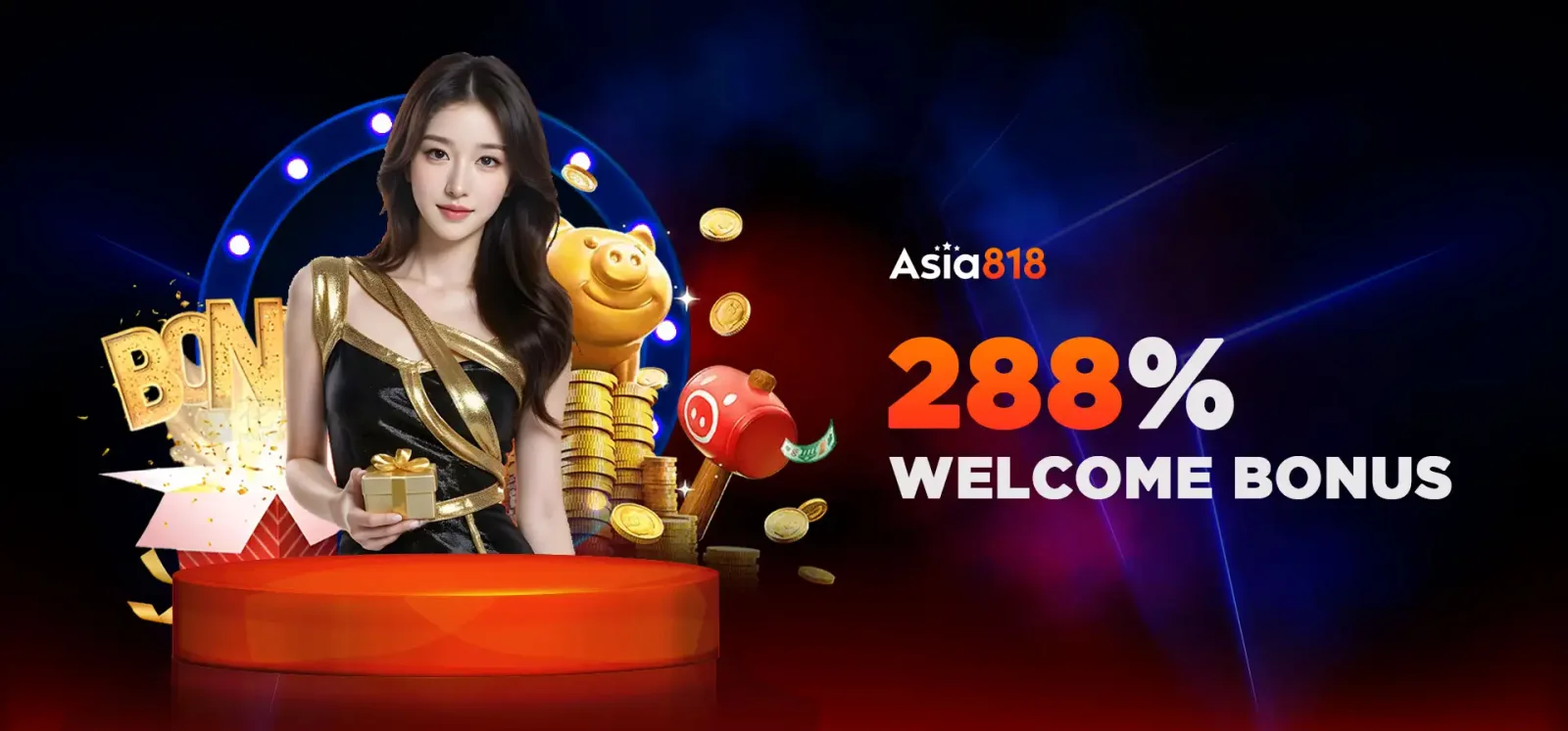 ASIA818 official welcome promotion banner